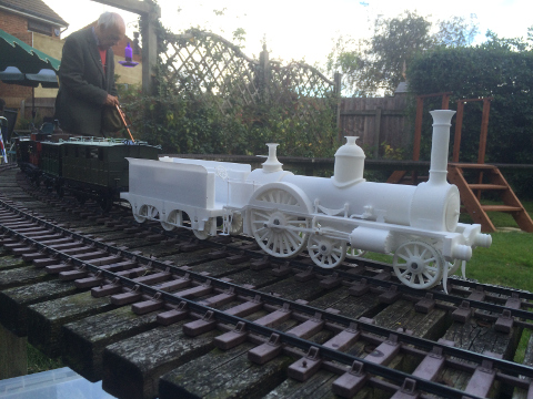 This Photograph shows a 3D printed working model of LNWR Locomotive No. 153 - unpainted